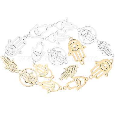 Golden & Stainless Steel Color Mixed Shapes 201 Stainless Steel Links