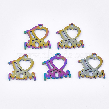 Mother's Day Ion Plating(IP) 201 Stainless Steel Charms(STAS-Q201-JN173)-3