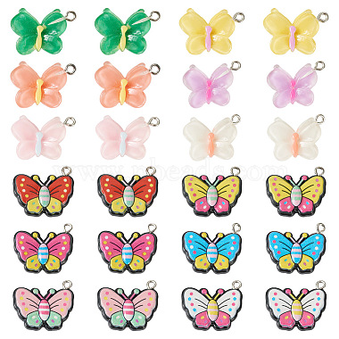 48 pièces 12 styles pendentifs en résine opaque et transparente(RESI-TA0001-82)-2