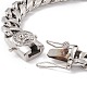 304 pulsera de cadenas de acero inoxidable con cierre de calavera de diamantes de imitación para mujer(BJEW-E107-09P)-2