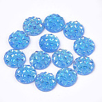 Resin Cabochons, Half Round, Cornflower Blue, 12x3~3.5mm(CRES-T012-01G)