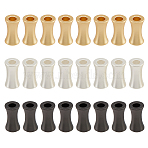 24Pcs 3 Colors Brass Beads, Long-Lasting Plated, Lead Free & Cadmium Free & Nickel Free, Bamboo Stick, Matte Style, Mixed Color, 11x6x4mm, Hole: 3mm, 8pcs/color(KK-DC0002-49)