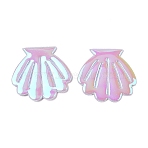 PU Leather Shell Shape Applique for Clothing Dress Bag Garment Accessories, Sew On Patches, Lavender, 50x51x4.5mm(DIY-WH0899-399A)
