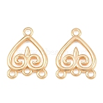 Brass Chandelier Components Links, Heart, Real 18K Gold Plated, 20.5x15.5x2.5mm, Hole: 1.5mm(KK-CBA7BFE-05B-G)