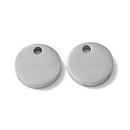 304 Stainless Steel Charms, Stamping Blank Tag, Flat Round Charm, Stainless Steel Color, 7x1.3mm, Hole: 1.2mm(STAS-Q308-09B-P)