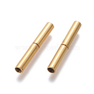 304 Stainless Steel Bayonet Clasps, Ion Plating (IP), Column, Golden, 21x3mm, Hole: 2mm(STAS-L134-04G)