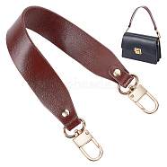 Cowhide Wide Bag Handles, with Zinc Alloy Swivel Clasp, for Handbag Replacement Accessories, Coconut Brown, 370x30.5mm(FIND-WH0033-18KCG)