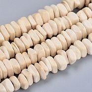 Coconut Beads Strands, Square Heishi Beads, Antique White, 6~8x2~6mm, Hole: 1.6mm, about 110pcs/strand, 15.75''(40cm)(COCB-D005-01A)