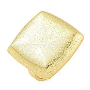 Brass Open Cuff Rings for Women, Lead Free & Cadmium Free, Real 18K Gold Plated, Square, 24.5x24.5mm, Inner Diameter: 17mm adjustable(RJEW-U011-03G-02)