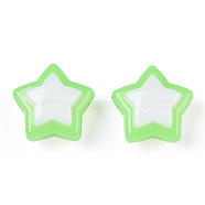 Two Tone Opaque Acrylic Beads, Imitation Jelly, Star, 17x18x10mm, Hole: 3.8mm, about 357pcs/500g(SACR-I005-04A-06)