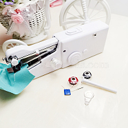Hand Sewing Machine, Portable Multi-Function Home Assistant, Mini Handheld Cordless Portable Sewing Machines, For Repairing Garment Fabrics Curtains Leather, White, 210x65x35mm(AJEW-E034-81)