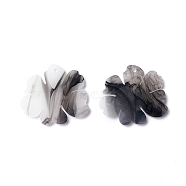 Opaque Acrylic Pendants, Flower, Black, 25x28x2mm, Hole: 2mm(SACR-P011-13A)