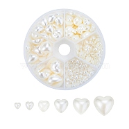 ABS Plastic Cabochons, Heart, Old Lace, 4~13.5x4~13.5x1.5~5mm, 275pcs/box(KY-CJ0001-05)