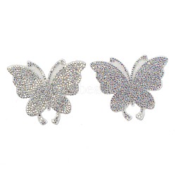 Nbeads Butterfly Glass Rhinestone Patches, Iron/Sew on Appliques, Costume Accessories, for Clothes, Bag Pants, Shoes, Cellphone Case, Crystal AB, 60x72x1.5mm(DIY-NB0005-13)