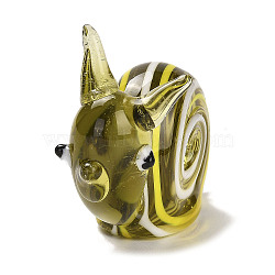 Handmade Lampwork 3D Animal Ornaments, for Home Office Desktop Decoration, Snail, 52.5x16x36.5mm(LAMP-H064-01E)