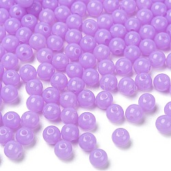 Fluorescent Acrylic Beads, Round, Lilac, 6mm, Hole: 1.5mm, about 3850pcs/500g(MACR-R517-6mm-09)