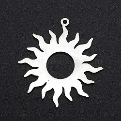 Non-Tarnish 201 Stainless Steel Solar Eclipse Pendants, Laser Cut, Sun, Stainless Steel Color, 32.5x30x1mm, Hole: 1.4mm(STAS-S105-LA261)