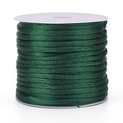 Nylon Cord, Satin Rattail Cord, for Beading Jewelry Making, Chinese Knotting, Teal, 1.5mm, about 16.4 yards(15m)/roll(NWIR-L006-1.5mm-29)