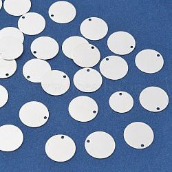 Brass Pendants, Flat Round Charms, Lead Free & Cadmium Free & Nickel Free, Silver, 12x0.8mm, Hole: 1.2mm(KK-H258-10S)