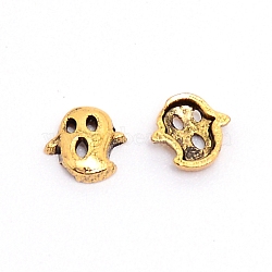 Halloween Themed Alloy Cabochons, Nail Art Decoration Accessories for Women, Cadmium Free & Lead Free, Ghost, Antique Golden, 5x5x1.5mm, about 100pcs/bag(MRMJ-WH0067-04AG-RS)
