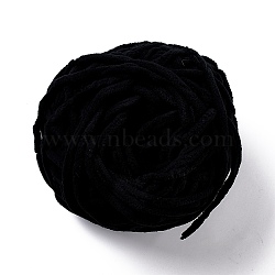 Soft Crocheting Yarn, Thick Knitting Yarn for Scarf, Bag, Cushion Making, Black, 7~8mm, 65.62 yard(60m)/roll(OCOR-G009-03E)