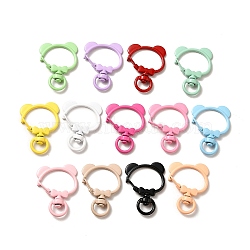 Spray Painted Alloy Swivel Clasps, Bear Head, Mixed Color, 36x26.5x5.5mm(ALRI-Q362-04G)