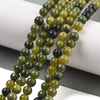 Natural Canada Jade Beads Strands, Round, 4.5~5mm, Hole: 0.7~0.8mm, about 83~84pcs/strand, 14.57~14.96 inch(37~38cm)