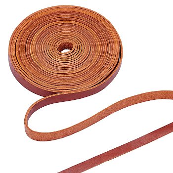 Cowhide Cord, for Necklace & Bracelet Making Accessories, Saddle Brown, 10x2mm