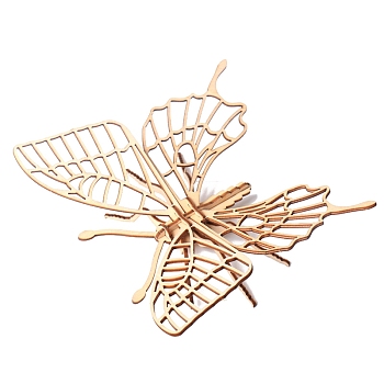Insect 3D Wooden Puzzle Simulation Animal Assembly, DIY Model Toy, for Kids and Adults, Butterfly, Finished Product: 17x17x17cm