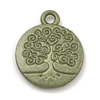 Alloy Pendants, Spray Painted, Christmas Scheme Charms, Leaf, 18x15x2.5mm, Hole: 1.8mm