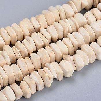 Coconut Beads Strands, Square Heishi Beads, Antique White, 6~8x2~6mm, Hole: 1.6mm, about 110pcs/strand, 15.75''(40cm)
