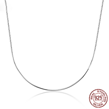 925 Sterling Silve Snake Chain Necklaces, Platinum, 15.75 inch(40cm)