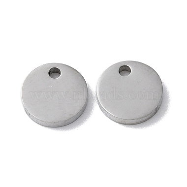 Stainless Steel Color Flat Round 304 Stainless Steel Charms