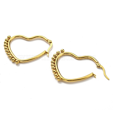 PVD Vacuum Plating Heart 304 Stainless Steel Hoop Earrings for Women(EJEW-C053-06G)-2