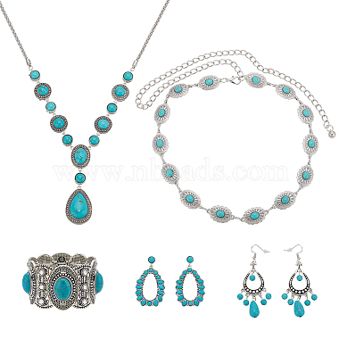 Synthetic Turquoise Jewelry Set