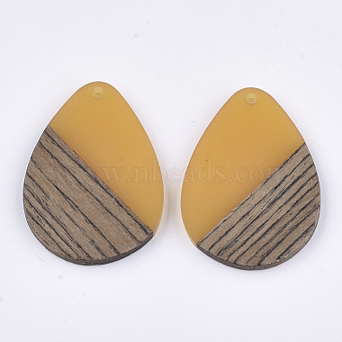 Resin & Walnut Wood Pendants(RESI-S358-95G)-2