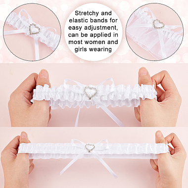 Polyester Lace Bridal Garters(DIY-WH0366-34)-3