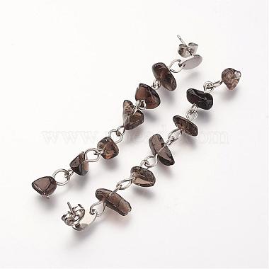 Chip Gemstone Dangle Stud Earrings(EJEW-JE02255)-3
