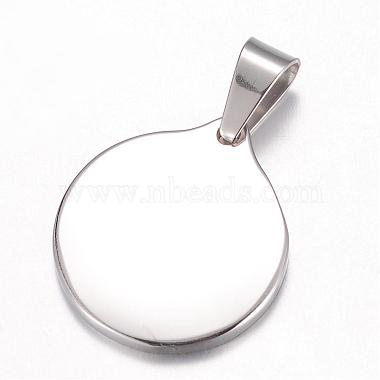 Stainless Steel Color Flat Round Stainless Steel Pendants