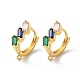 Rack Plating Brass Micro Pave Colorful Cubic Zirconia Hoop Earrings Finding(KK-E084-62G)-1
