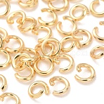 Brass Open Jump Rings, Round, Cadmium Free & Lead Free, Real 24K Gold Plated, 6x1mm, Inner Diameter: 4mm, 18Gauge(KK-G604-08G-02)