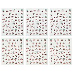 6 Sheets 2 Styles PVC Nail Art Stickers, Nail Art Decorations, Cherry Pattern, FireBrick, 9.2x7.4x0.1cm, Cherry: 6~10x3~9mm, 3 sheets/style(MRMJ-CJ0001-27)