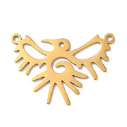 201 Stainless Steel Pendants, Laser Cut, Bird Charm, Golden, 22x32x1mm, Hole: 1.8mm(STAS-D041-05G)