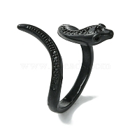 Alloy Snake Open Cuff Rings, Lead Free & Cadmium Free, Black, 23mm, Inner Diameter: 17mm(RJEW-K275-75EB)