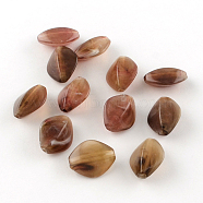 Rhombus Imitation Gemstone Acrylic Beads, Camel, 16.5x13x8mm, Hole: 2mm(X-OACR-R037A-17)