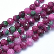 Synthetic Ruby in Zoisite Beads Strands, Faceted, Round, 12mm, Hole: 1.2mm, about 33pcs/strand, 15.7 inch(40cm)(G-G765-32)