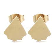 Vacuum Plating 304 Stainless Steel Stud Earrings for Women, Golden, Fan, 10.5x9mm(EJEW-A048-46A-G)