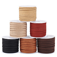 Faux Suede Cord Sets, Faux Suede Lace, Mixed Color, 4x1.5mm(LW-PH0001-4mm-07A)