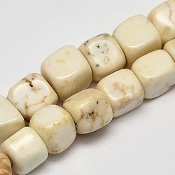 Cube Natural Magnesite Beads Strands, Creamy White, 7x7x7mm, Hole: 1mm, about 55pcs/strand, 15.6 inch(G-M138-38)