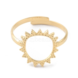 304 Stainless Steel Hollow Sun Adjustable Rings, Real 14K Gold Plated, Inner Diameter: 18mm(RJEW-D002-04G)